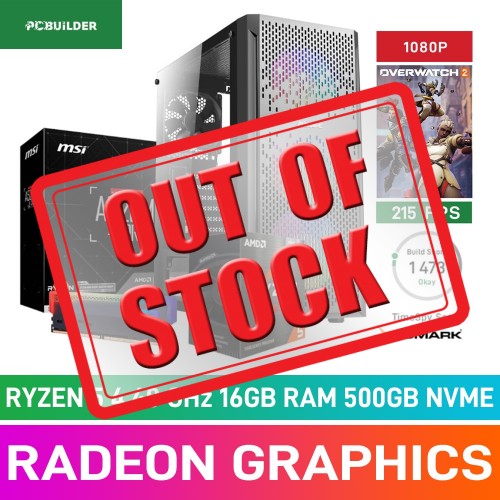 PCBuilder DEFENDER Prebuilt PC — AMD Ryzen 5 5600G / A520 Motherboard / 16GB DDR4-3600 / 500GB NVMe SSD / 500w PSU / Antec NX290 Case / Windows 11 Home