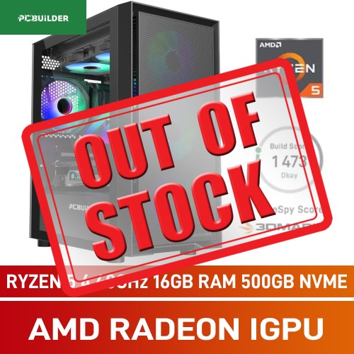 PCBuilder DEFENDER Gaming PC — AMD Ryzen 5 5600G / 16GB DDR4-3600 / 500GB NVMe SSD / Windows 11 Home PCBuilder DEFENDER Gaming PC — AMD Ryzen 5 5600G / 16GB DDR4-3600 / 500GB NVMe SSD / Windows 11 Home