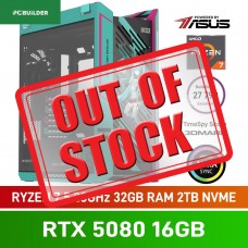 PCBuilder ASUS × MIKU LIMITED EDITION Gaming PC — AMD Ryzen 7 9800X3D / 32GB DDR5-6000 / GeForce RTX 5080 16GB / 2TB Gen5 NVMe SSD / Windows 11 Home