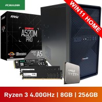 PCBuilder HOME MASTER Home & Office Desktop PC — AMD Ryzen 3 3200G / 8GB DDR4-3200 / 256GB NVMe SSD / Windows 11 Home