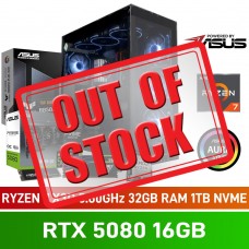 PCBuilder ODYSSEY Gaming PC — AMD Ryzen 7 9850X3D / 32GB DDR5-6000 / GeForce RTX 5080 16GB / 1TB Gen4 NVMe SSD / Windows 11 Home — Powered by ASUS