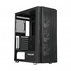 PCBuilder FORTRESS ARGB Tempered Glass Mid Tower ATX Case — Black