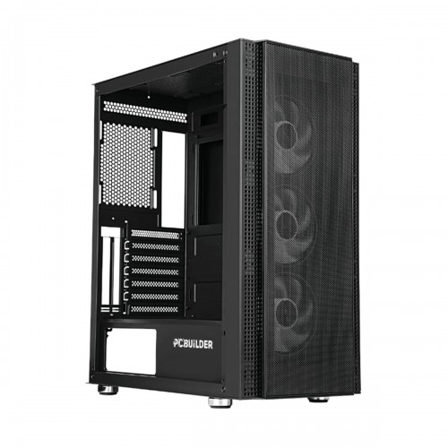 PCBuilder FORTRESS ARGB Tempered Glass Mid Tower ATX Case — Black
