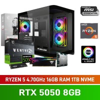 PCBuilder RECON Gaming PC — AMD Ryzen 5 8400F / 16GB DDR5-6000 / GeForce RTX 5050 8GB / 1TB Gen4 NVMe SSD / Windows 11 Home PCBuilder RECON Gaming PC — AMD Ryzen 5 8400F / 16GB DDR5-6000 / GeForce RTX 5050 8GB / 1TB Gen4 NVMe SSD / Windows 11 Home