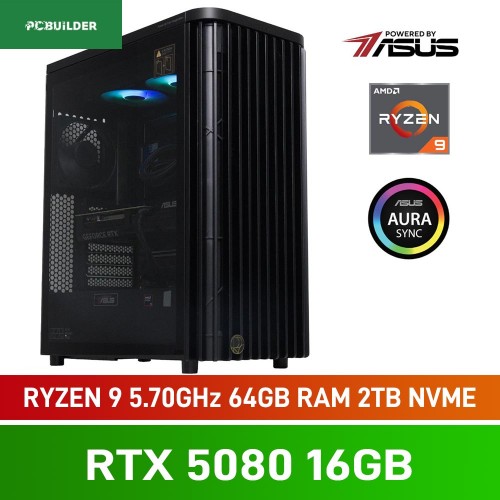 PCBuilder REMBRANDT Creator PC — AMD Ryzen 9 9950X / 64GB DDR5-6000 / GeForce RTX 5080 16GB / 2TB Gen5 NVMe SSD / Windows 11 Home — Powered by ASUS PCBuilder REMBRANDT Creator PC — AMD Ryzen 9 9950X / 64GB DDR5-6000 / GeForce RTX 5080 16GB / 2TB Gen5 NVMe SSD / Windows 11 Home — Powered by ASUS