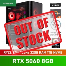 PCBuilder SPECIALIST Gaming PC — AMD Ryzen 5 7600 / 32GB DDR5-6000 / GeForce RTX 5060 8GB / 1TB Gen4 NVMe SSD / Windows 11 Home PCBuilder SPECIALIST Gaming PC — AMD Ryzen 5 7600 / 32GB DDR5-6000 / GeForce RTX 5060 8GB / 1TB Gen4 NVMe SSD / Windows 11 Home