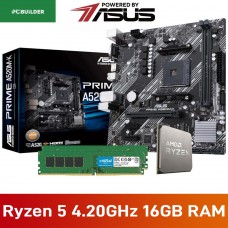 PCBuilder LEVEL UP CORE Upgrade Kit — AMD Ryzen 5 5500 / ASUS A520 Motherboard / 16GB DDR4-3200 — Powered by ASUS PCBuilder LEVEL UP CORE Upgrade Kit — AMD Ryzen 5 5500 / ASUS A520 Motherboard / 16GB DDR4-3200 — Powered by ASUS
