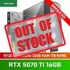 PCBuilder VALKYRIE Gaming PC — AMD Ryzen 7 9800X3D / 32GB DDR5-6000 / GeForce RTX 5070 Ti 16GB / 1TB Gen5 NVMe SSD / Windows 11 Home PCBuilder VALKYRIE Gaming PC — AMD Ryzen 7 9800X3D / 32GB DDR5-6000 / GeForce RTX 5070 Ti 16GB / 1TB Gen5 NVMe SSD / Windows 11 Home