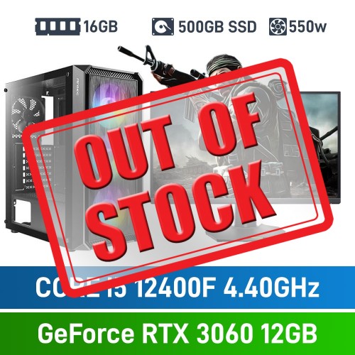 Intel Core i5-12400F / GeForce RTX 3060 / 16GB RGB DDR5-5600 / 500GB NVMe SSD Gaming PC