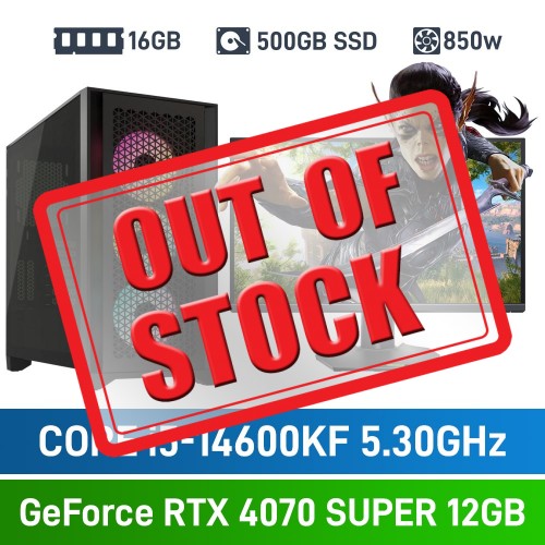 Intel Core i5-14600KF / GeForce RTX 4070 SUPER / 16GB RGB DDR5-5600 / 500GB NVMe SSD Pro Gaming PC