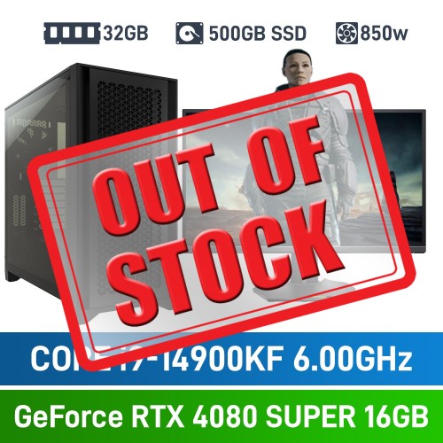 Intel Core i9-14900KF / GeForce RTX 4080 SUPER / 32GB DDR5-6000 / 500GB NVMe SSD Ultimate Gaming PC