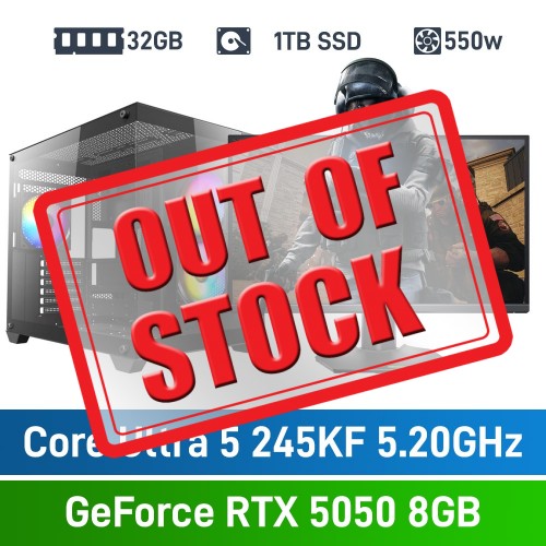 Intel Core Ultra 5 245KF / GeForce RTX 5050 8GB / 32GB RGB DDR5-6000 / 1TB NVMe SSD Budget Gaming PC
