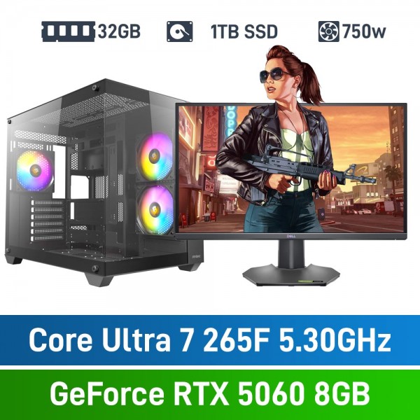 Intel Core Ultra 7 265F / GeForce RTX 5060 8GB / 32GB RGB DDR5