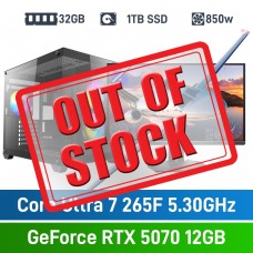Intel Core Ultra 7 265F / GeForce RTX 5070 12GB / 32GB RGB DDR5-6000 / 1TB NVMe SSD Budget Gaming PC