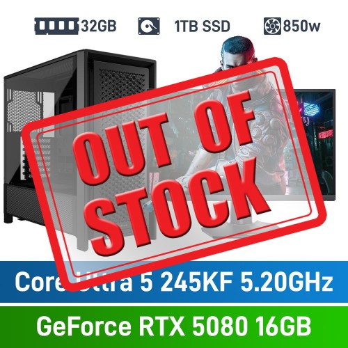 Intel Core Ultra 5 245KF / GeForce RTX 5080 / 32GB RGB DDR5-6000 / 1TB NVMe SSD COMMANDER Gaming PC