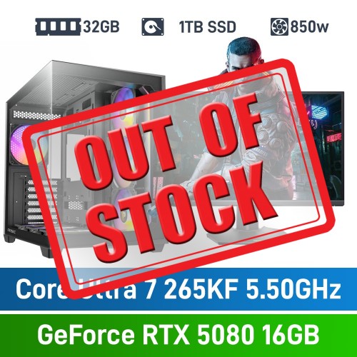 Intel Core Ultra 7 265KF / GeForce RTX 5080 / 32GB RGB DDR5-6000 / 1TB NVMe SSD PHAT Gaming PC