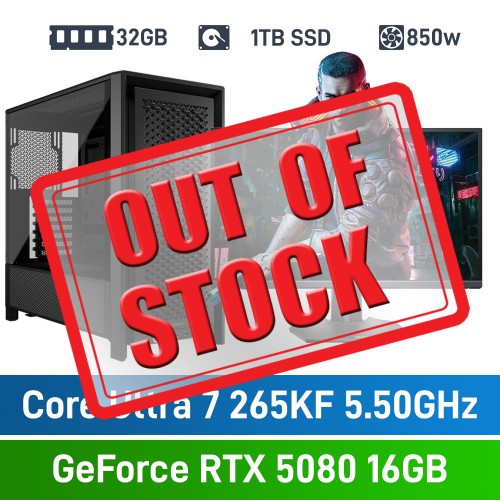 Intel Core Ultra 7 265KF / GeForce RTX 5080 / 32GB RGB DDR5-6000 / 1TB NVMe SSD COMMANDER Gaming PC Intel Core Ultra 7 265KF / GeForce RTX 5080 / 32GB RGB DDR5-6000 / 1TB NVMe SSD COMMANDER Gaming PC