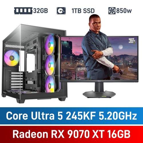 Intel Core Ultra 5 245KF / Radeon RX 9070 XT / 32GB RGB DDR5-6000 / 1TB NVMe SSD PHAT Gaming PC Intel Core Ultra 5 245KF / Radeon RX 9070 XT / 32GB RGB DDR5-6000 / 1TB NVMe SSD PHAT Gaming PC