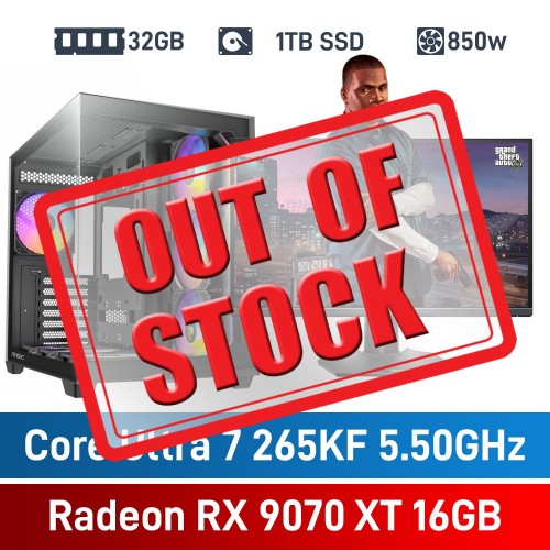 Intel Core Ultra 7 265KF / Radeon RX 9070 XT / 32GB RGB DDR5-6000 / 1TB NVMe SSD PHAT Gaming PC