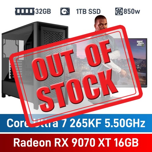 Intel Core Ultra 7 265KF / Radeon RX 9070 XT / 32GB RGB DDR5-6000 / 1TB NVMe SSD COMMANDER Gaming PC Intel Core Ultra 7 265KF / Radeon RX 9070 XT / 32GB RGB DDR5-6000 / 1TB NVMe SSD COMMANDER Gaming PC