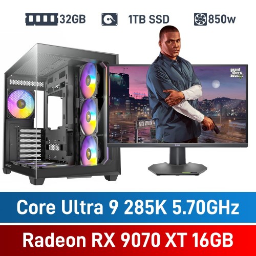 Intel Core Ultra 9 285K / Radeon RX 9070 XT / 32GB RGB DDR5-6000 / 1TB NVMe SSD PHAT Gaming PC