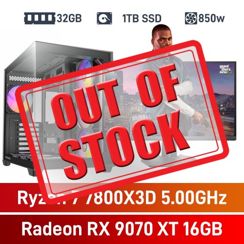 AMD Ryzen 7 7800X3D / Radeon RX 9070 XT / 32GB RGB DDR5-6000 / 1TB NVMe SSD PHAT Gaming PC