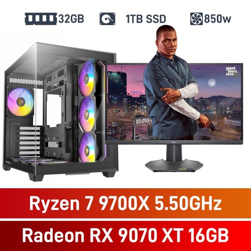 AMD Ryzen 7 9700X / Radeon RX 9070 XT / 32GB RGB DDR5-6000 / 1TB NVMe SSD PHAT Gaming PC AMD Ryzen 7 9700X / Radeon RX 9070 XT / 32GB RGB DDR5-6000 / 1TB NVMe SSD PHAT Gaming PC