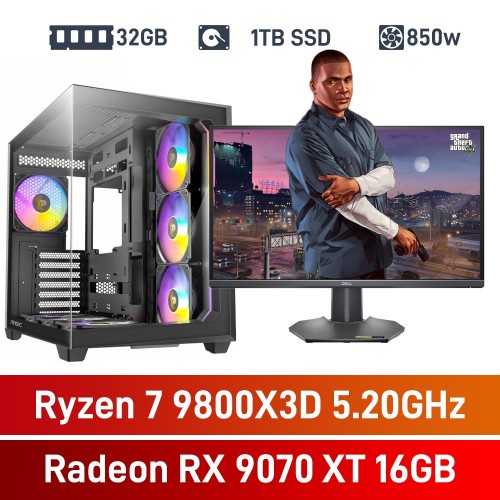AMD Ryzen 7 9800X3D / Radeon RX 9070 XT / 32GB RGB DDR5-6000 / 1TB NVMe SSD PHAT Gaming PC AMD Ryzen 7 9800X3D / Radeon RX 9070 XT / 32GB RGB DDR5-6000 / 1TB NVMe SSD PHAT Gaming PC