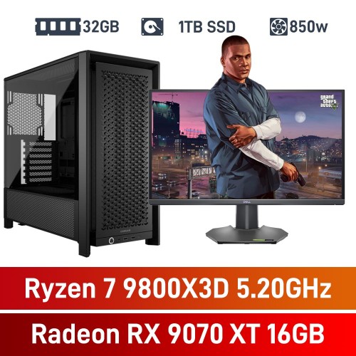 AMD Ryzen 7 9800X3D / Radeon RX 9070 XT / 32GB RGB DDR5-6000 / 1TB NVMe SSD COMMANDER Gaming PC AMD Ryzen 7 9800X3D / Radeon RX 9070 XT / 32GB RGB DDR5-6000 / 1TB NVMe SSD COMMANDER Gaming PC