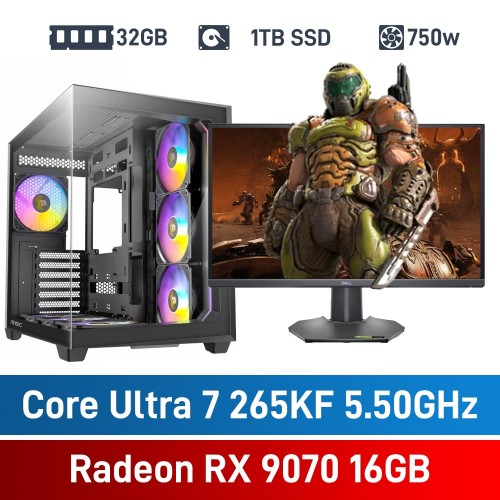 Intel Core Ultra 7 265KF / Radeon RX 9070 / 32GB RGB DDR5-6000 / 1TB NVMe SSD PHAT Gaming PC Intel Core Ultra 7 265KF / Radeon RX 9070 / 32GB RGB DDR5-6000 / 1TB NVMe SSD PHAT Gaming PC