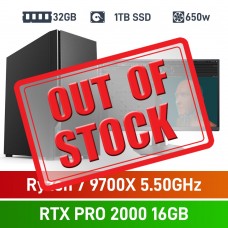AMD Ryzen 7 9700X / NVIDIA RTX PRO 2000 Blackwell 16GB / 32GB DDR5 / 1TB NVMe SSD Elegant Workstation PC AMD Ryzen 7 9700X / NVIDIA RTX PRO 2000 Blackwell 16GB / 32GB DDR5 / 1TB NVMe SSD Elegant Workstation PC