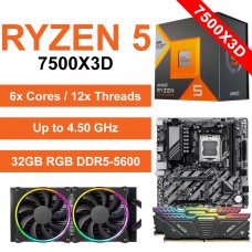 AMD Ryzen 5 7500X3D / B840M Motherboard / 32GB RGB DDR5-5600 / Liquid Cooling Upgrade Kit AMD Ryzen 5 7500X3D / B840M Motherboard / 32GB RGB DDR5-5600 / Liquid Cooling Upgrade Kit