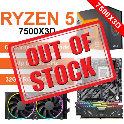 AMD Ryzen 5 7500X3D / B840M Motherboard / 32GB RGB DDR5-5600 / Liquid Cooling Upgrade Kit AMD Ryzen 5 7500X3D / B840M Motherboard / 32GB RGB DDR5-5600 / Liquid Cooling Upgrade Kit