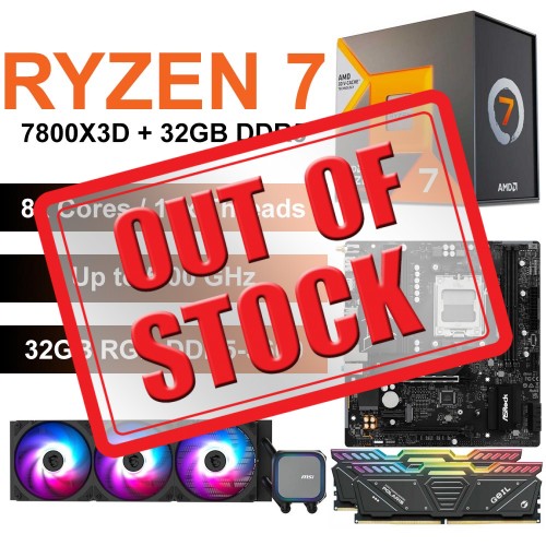 AMD Ryzen 7 7800X3D / ASRock B850M-X WiFi Motherboard / 32GB RGB DDR5-5600 / 360mm Liquid Cooling Upgrade Kit