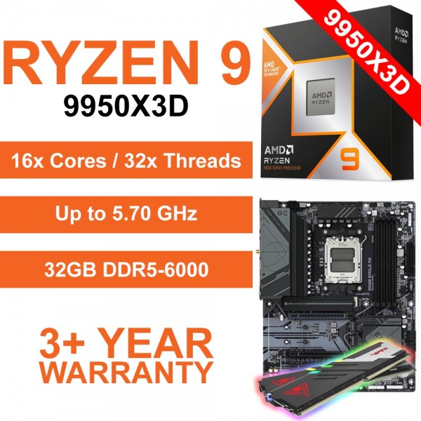 AMD Ryzen 9 9950X3D / Gigabyte B650 EAGLE AX / 32GB DDR5-6000
