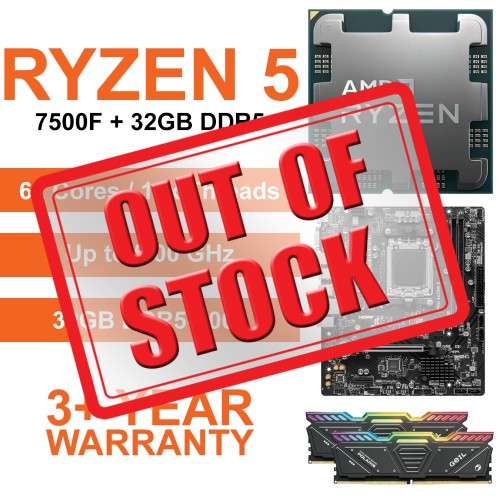 AMD Ryzen 5 7500F / MSI PRO A620M-E Motherboard / 32GB DDR5-6000 Upgrade Kit