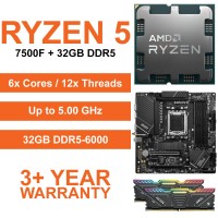 Ryzen 5 7500F / MSI PRO B650M-A WIFI Motherboard / 32GB DDR5-6000 [Graphics Card Required] Upgrade Kit