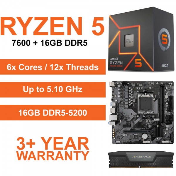 Ryzen 5 7600 / Gigabyte A620M H Motherboard / 16GB DDR5-5200