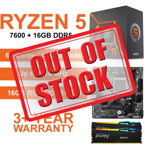 AMD Ryzen 5 7600 / Gigabyte A620M H Motherboard / 16GB RGB DDR5-5600 Upgrade Kit