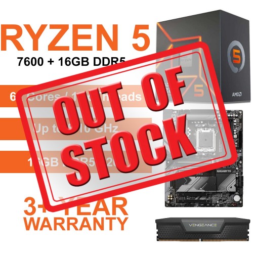 AMD Ryzen 5 7600 / Gigabyte B650 Gaming X Wi-Fi Motherboard / 16GB DDR5-5200 Upgrade Kit