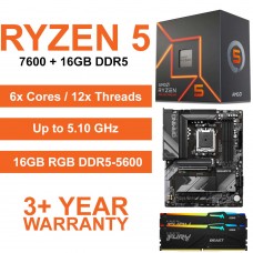 Ryzen 5 7600 / Gigabyte B650 Gaming X Wi-Fi Motherboard / 16GB RGB DDR5-5600 Upgrade Kit