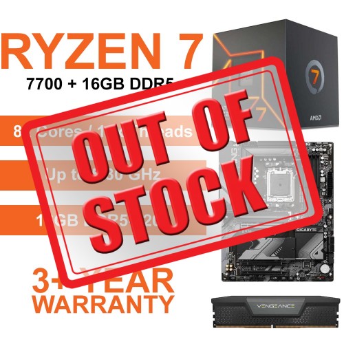 AMD Ryzen 7 7700 / Gigabyte B650 Gaming X Wi-Fi Motherboard / 16GB DDR5-5200 Upgrade Kit