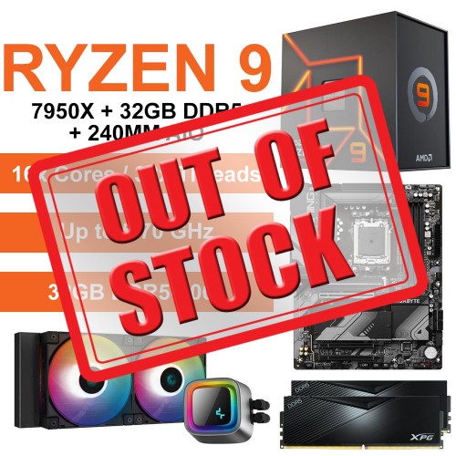 AMD Ryzen 9 7950X / Gigabyte B650 Gaming X Wi-Fi Motherboard / 32GB DDR5-6000 / 240mm AIO Upgrade Kit