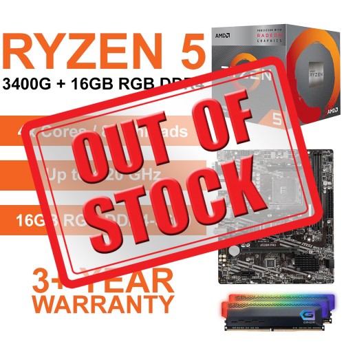AMD Ryzen 5 3400G / A520M Motherboard / 16GB RGB DDR4-3600 Upgrade Kit