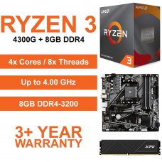 Ryzen 3 4300G with Ryzen Graphics / Gigabyte A520M-DS3H V2 Motherboard / 8GB DDR4-3200 Upgrade Kit