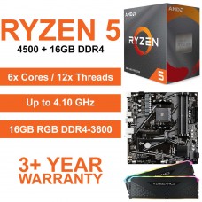 Ryzen 5 4500 / Gigabyte A520M-DS3H V2 Motherboard / 16GB RGB DDR4-3600 [Graphics Card Required] Upgrade Kit