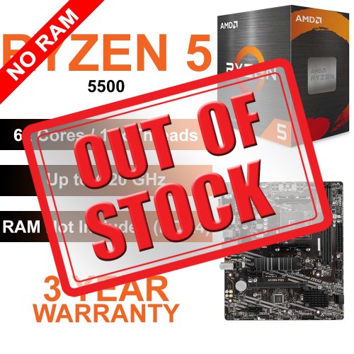 AMD Ryzen 5 5500 / A520M Motherboard / No RAM (DDR4) Upgrade Kit