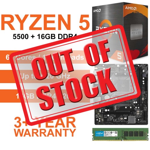 AMD Ryzen 5 5500 / A520M Motherboard / 16GB DDR4-3200 Upgrade Kit