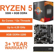 Ryzen 5 5500 / Gigabyte A520M-DS3H V2 Motherboard / 8GB DDR4-3200 [Graphics Card Required] Upgrade Kit