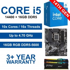 Intel Core i5-14400 / Gigabyte B760 Gaming X Motherboard / 16GB RGB DDR5-5600 Upgrade Kit